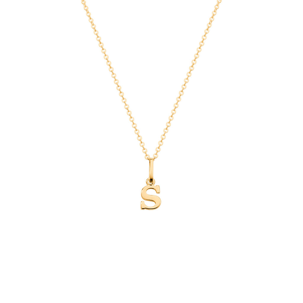 ALPHABET Unisex Anh&auml;nger Gold 375 (9 Karat) Buchstabe S