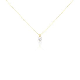 Damen Halskette Gold 375 Zuchtperlen Zirkonia Willow - Ketten mit Anhänger Damen | OROVIVO