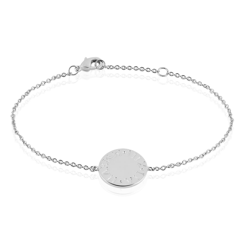 Bracelet Argent Rhodie Olivea Ronde Chiffres Romains - Spannringe Damen | OROVIVO