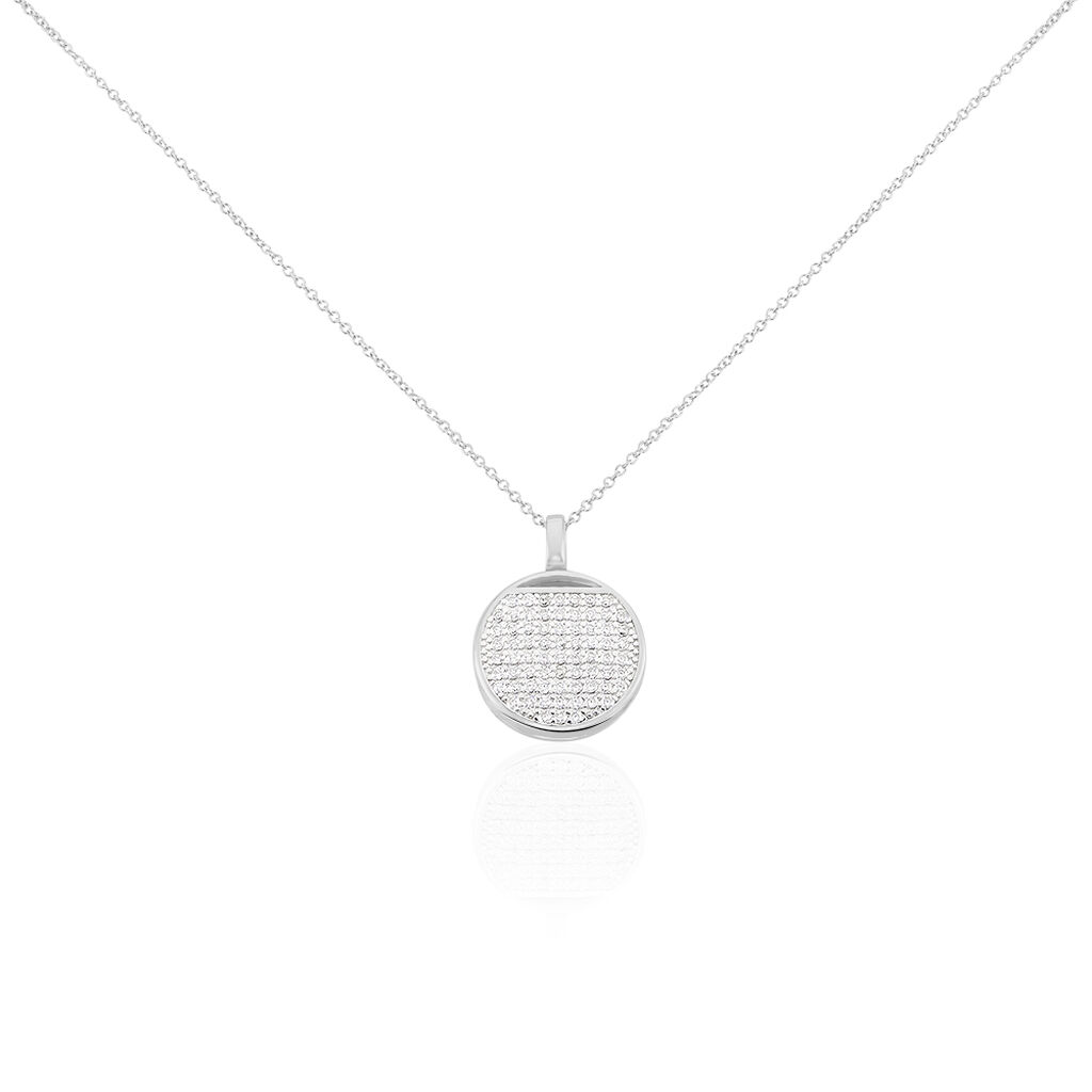 Damen Collier Silber 925 Zirkonia Kreis Rund 2 Ov - Halsketten Damen | OROVIVO