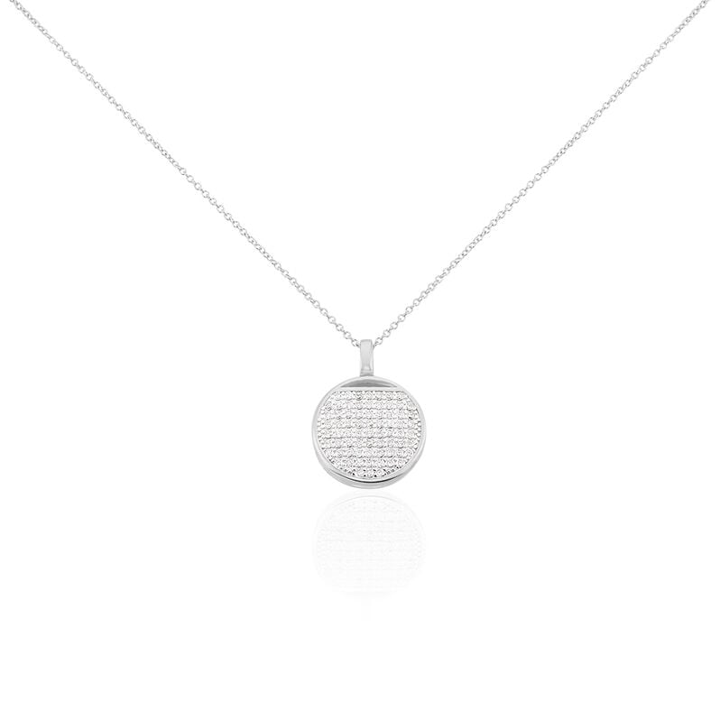 Damen Collier Silber 925 Zirkonia Kreis Rund 2 Ov - Halsketten Damen | OROVIVO
