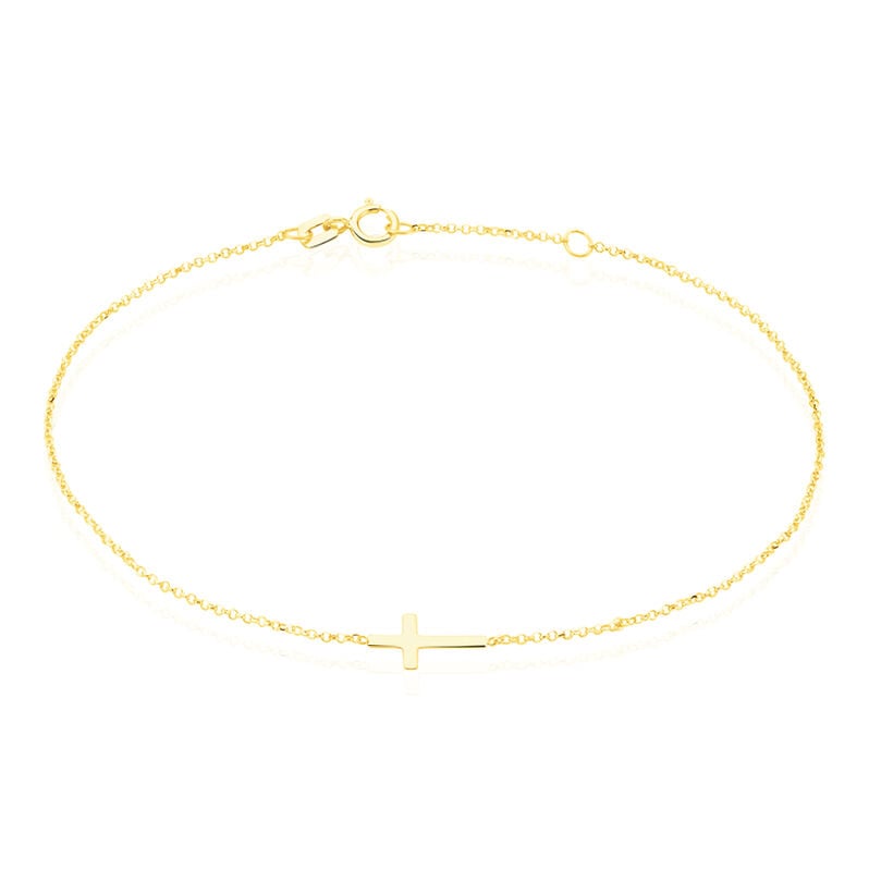 Damen Armband Gold 375 (9 Karat) Religi&ouml;ses Kreuz - Armb&auml;nder mit Anh&auml;nger Damen | OROVIVO