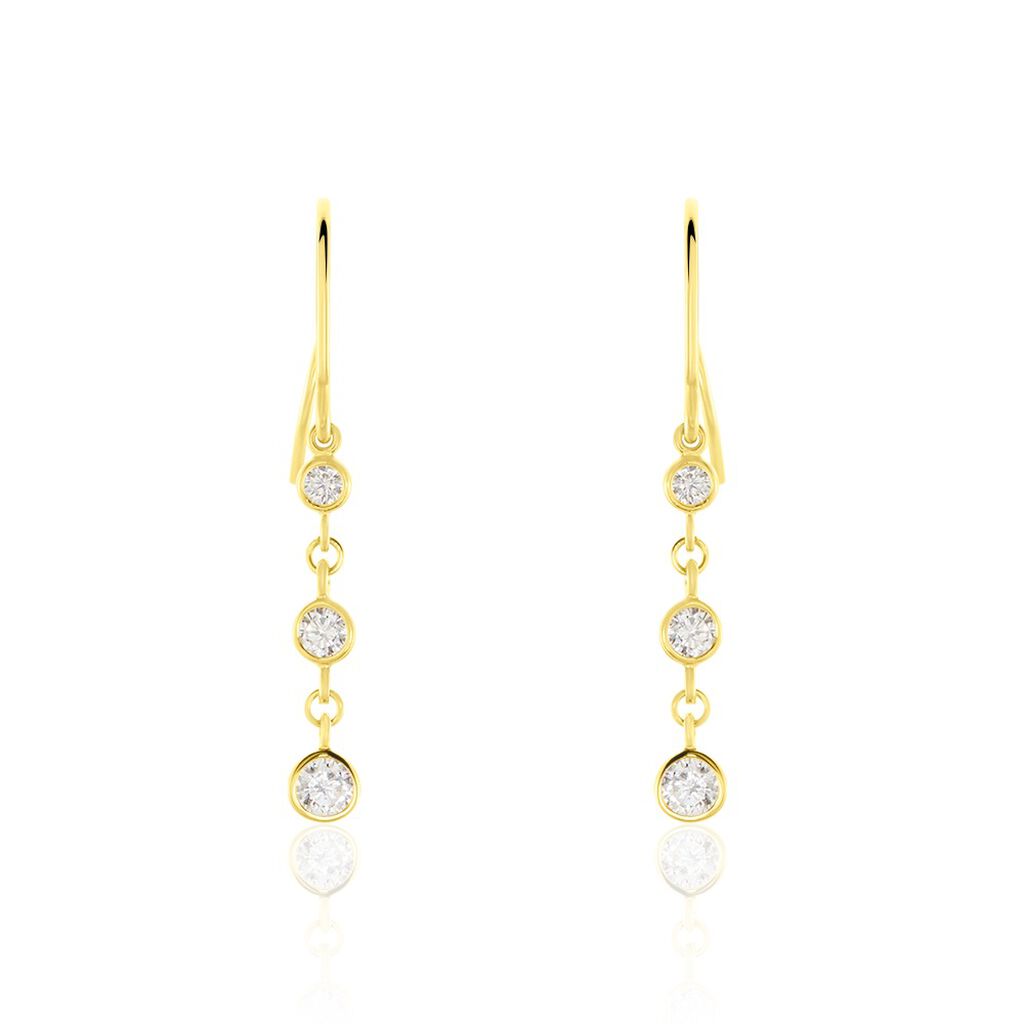 Damen Ohrringe Lang Gold 375 Zirkonia Merina  - Ohrhänger Damen | OROVIVO
