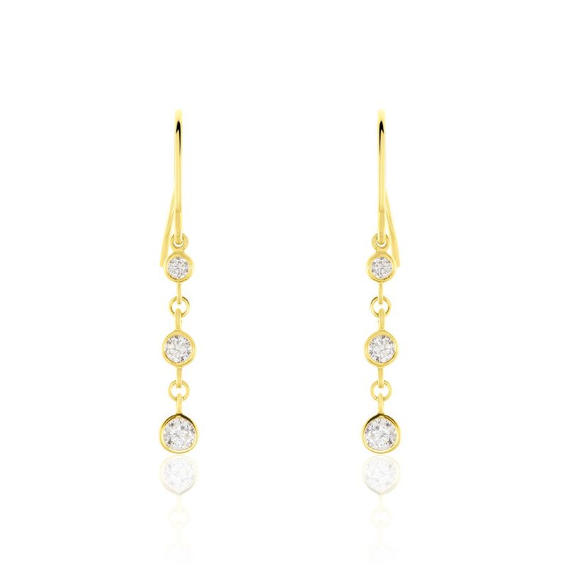 Damen Ohrringe Lang Gold 375 Zirkonia Merina  - Ohrhänger Damen | OROVIVO