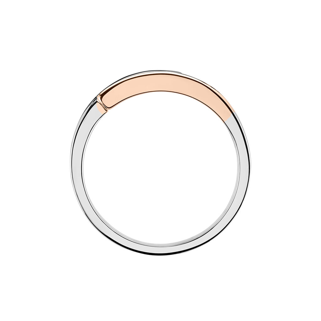 Damen Ring Silber Bicolor Silber/Roségold 925 Zirkonia   Ginna    - Ringe mit Stein Damen | OROVIVO