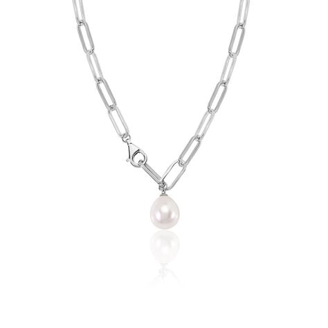 Tayla Damen Collier Silber 925 Zuchtperle Weiß 1,2 ct B 5,2 mm - Halsketten Damen | OROVIVO