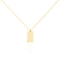 ODILE GRAVURPLATTE Damen Collier Silber vergoldet 925 Rechteckig