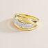 Damen Ring Gold Bicolor 750 (18 Karat) Diamant Wei&szlig; 0,02 ct