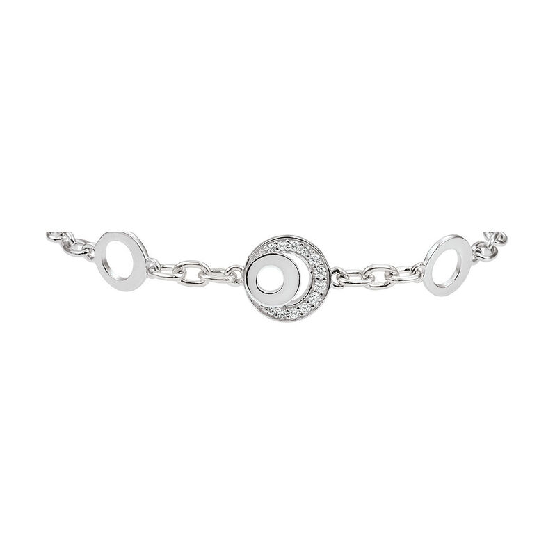 BE ROUND Damen Armband Silber 925 Zirkonia Wei&szlig; Mandel - Armb&auml;nder mit Anh&auml;nger Damen | OROVIVO