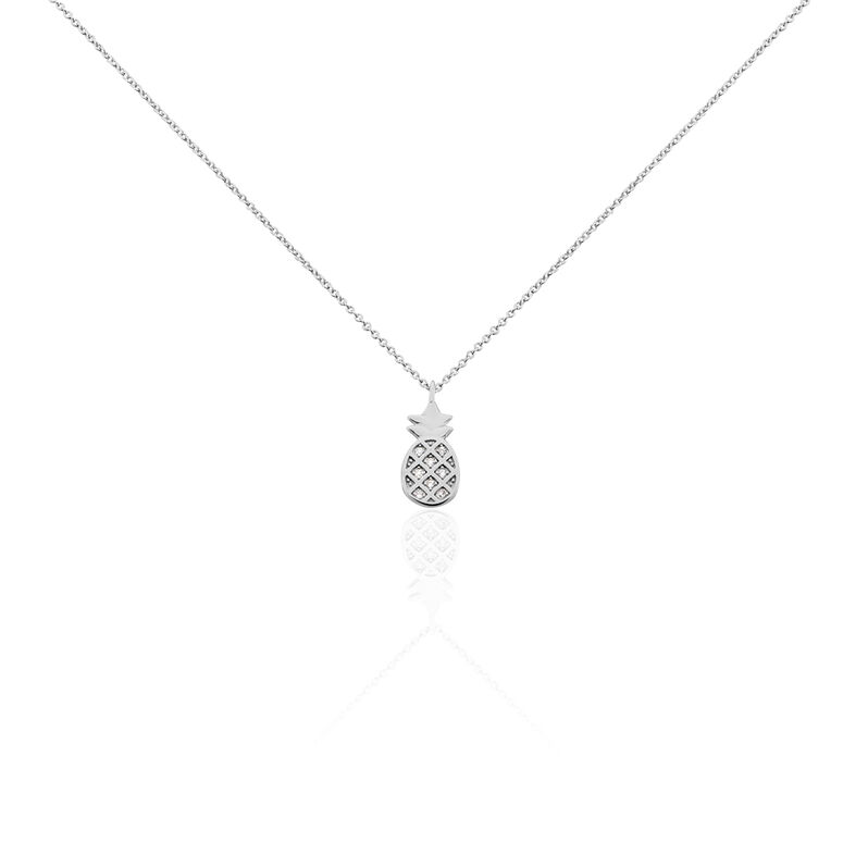 Collier Argent Rhodie Harold Ananas Pavage Oxyde - Spannringe Damen | OROVIVO