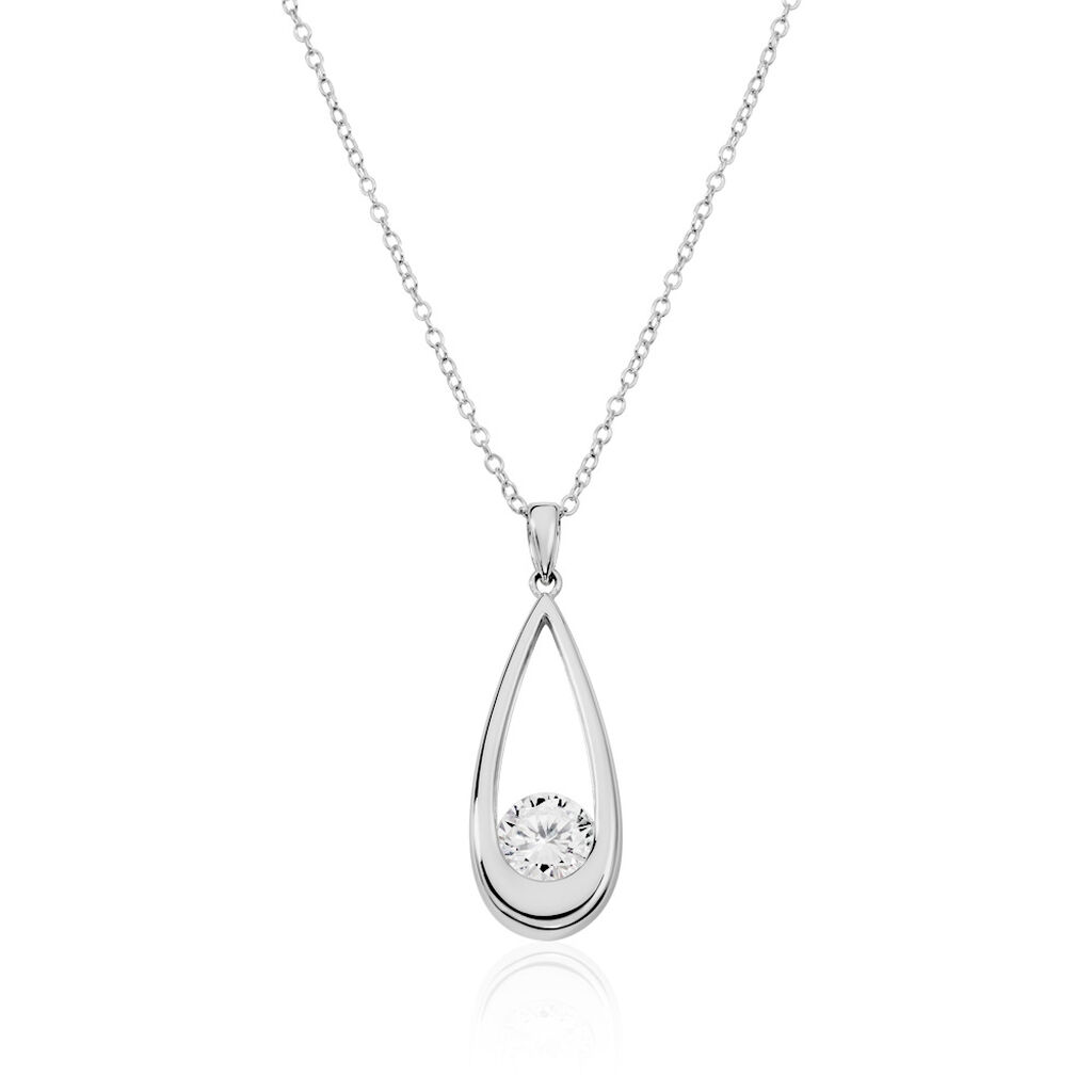 RONJA Damen Collier Silber 925 Zirkonia Wei&szlig; 1,7 ct B 1,2 mm