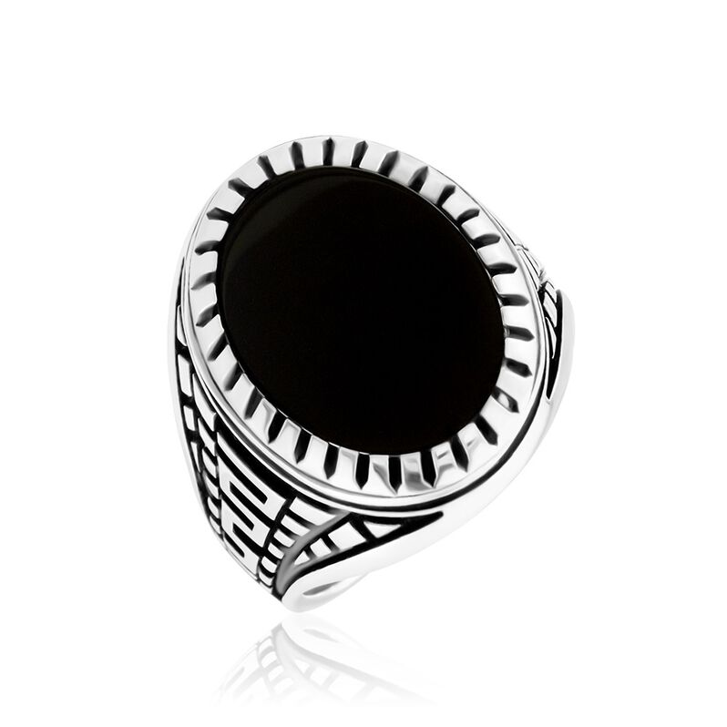 Bague Thimeo Argent Blanc Onyx - Spannringe Herren | OROVIVO