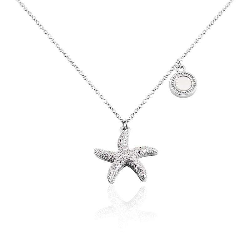 ZVEZDALINA Damen Collier Silber 925 Perlmutt Perlmutt Seestern B 1,1 mm - Halsketten Damen | OROVIVO