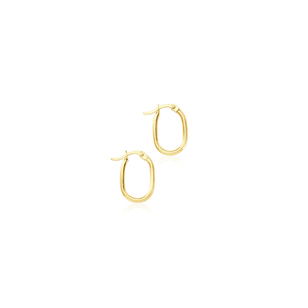 Damen Creolen Gold 375 Oval 18,4cm - Creolen Damen | OROVIVO