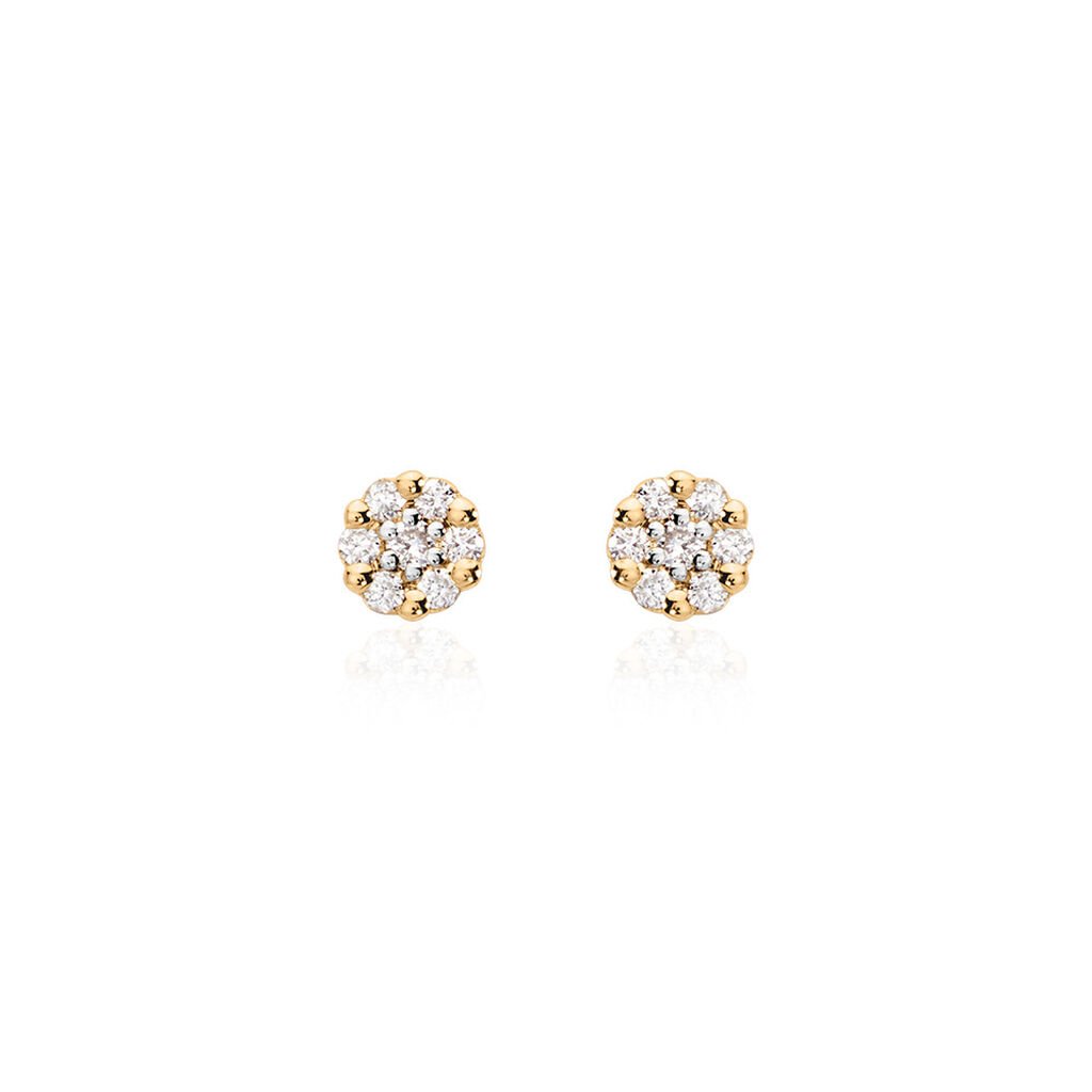 ALORA Damen Ohrstecker Gold 585 (14 Karat) Diamant Wei&szlig; 0,04 ct