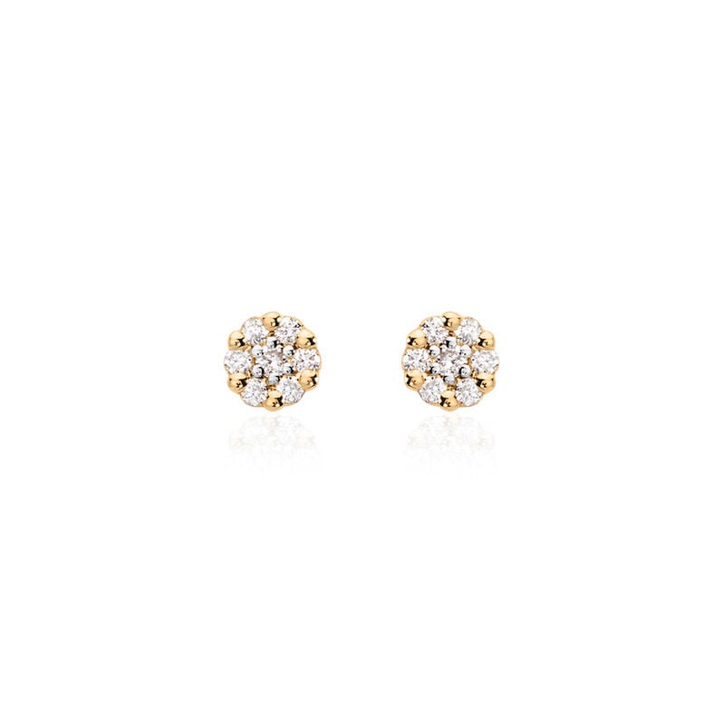 ALORA Damen Ohrstecker Gold 585 (14 Karat) Diamant Wei&szlig; 0,04 ct - Ohrstecker Damen | OROVIVO