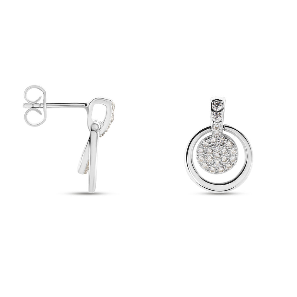 JESS 2 Damen Ohrstecker Silber 925 Zirkonia Wei&szlig; 0,44 ct