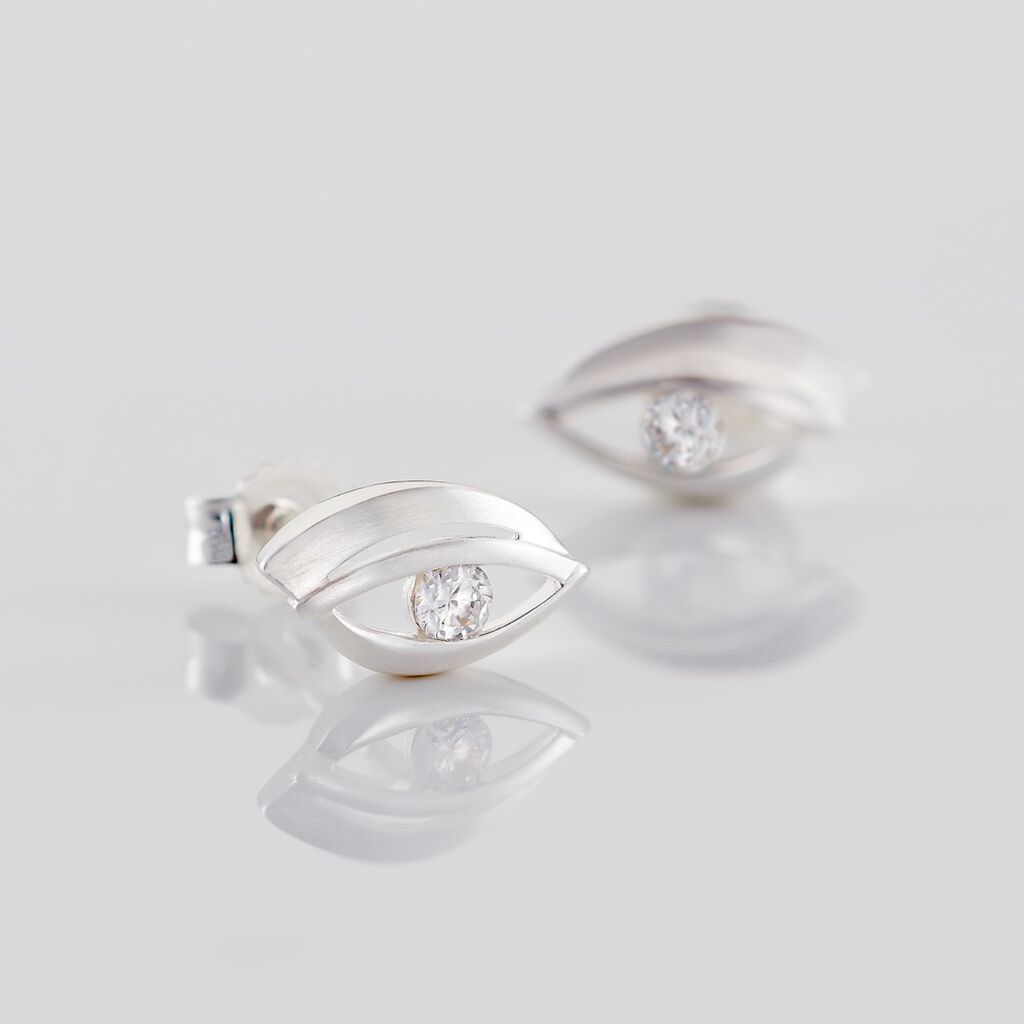 VIDA Damen Ohrstecker Silber 925 Zirkonia Wei&szlig;