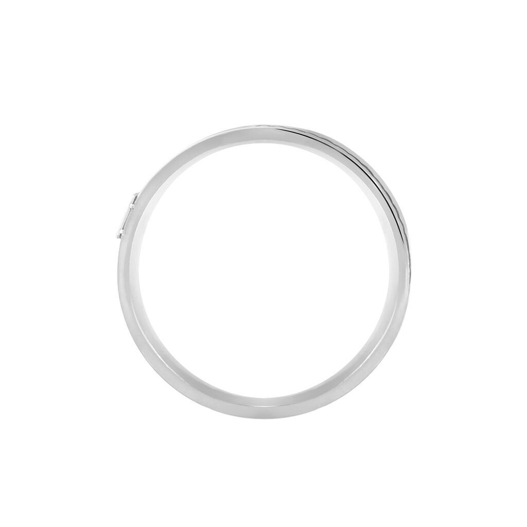 Bague Madine Acier Blanc Diamant - Spannringe Herren | OROVIVO