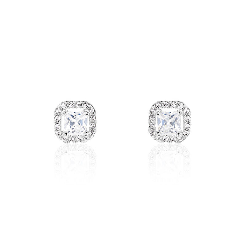 Boucles D'oreilles Puces Bevis Argent Weiss Oxyde De Zirconium - Spannringe Damen | OROVIVO