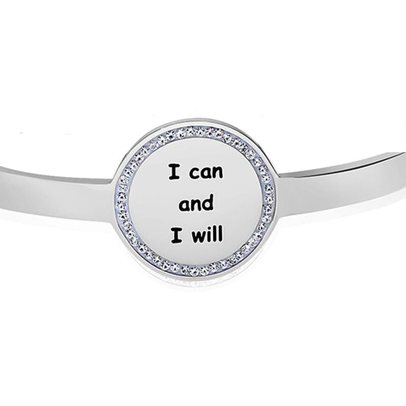 Bangle I can and I will in acciaio e strass - Spannringe Damen | OROVIVO