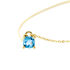 Oxicean Damen Collier Gold 375 (9 Karat) Zirkonia Blau Viereck