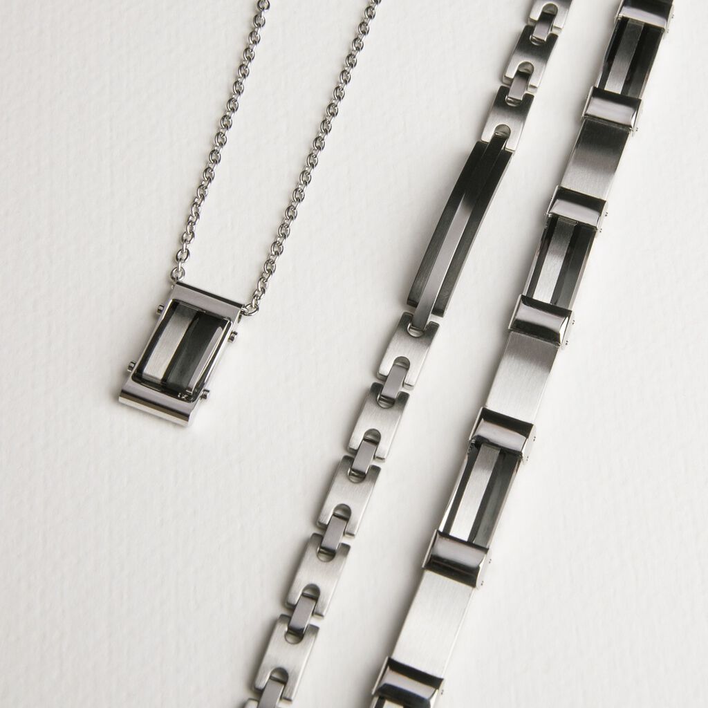 Herren Armband Edelstahl Bicolor Barren