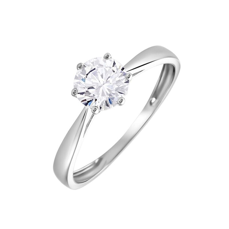 KRAPPE 6 Damen Ring Wei&szlig;gold 375 (9 Karat) Zirkonia Wei&szlig; 2,35 ct - Verlobungsringe Damen | OROVIVO