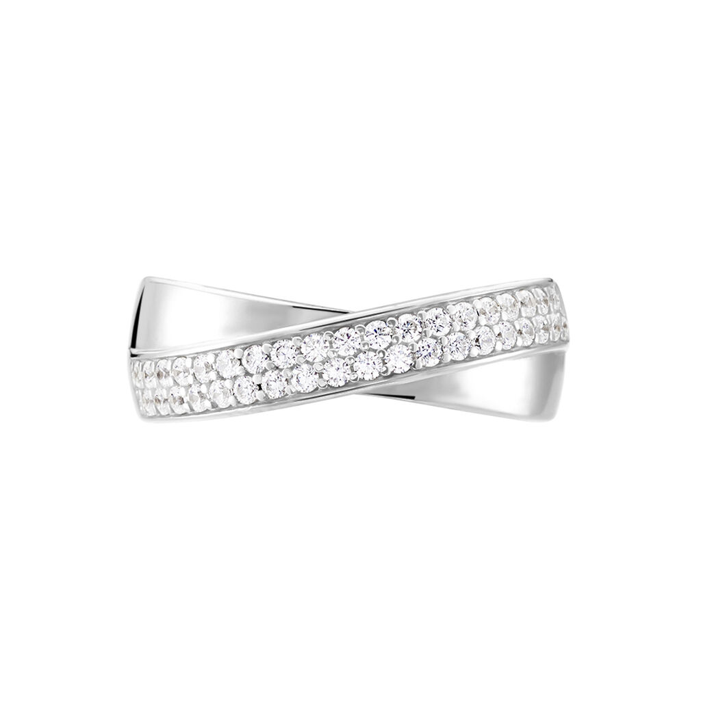 Damenring Silber 925 Zirkonia gekreuzt Tyra - Ringe mit Stein Damen | OROVIVO
