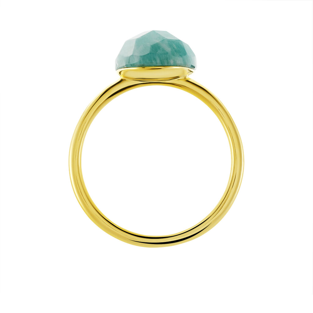 LORA Damen Ring Silber vergoldet 925 Amazonit T&uuml;rkis 3,25 ct