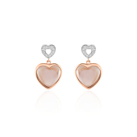 Damen Ohrstecker Rosegold 375 Perlmutt Perlmutt Herz Pia  - Ohrstecker Damen | OROVIVO