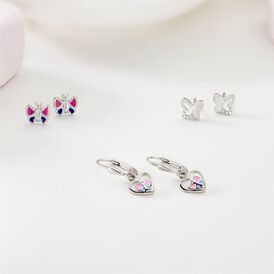 Kinder Ohrhänger Silber 925 Schmetterling Rosa - Ohrhänger Kinder | OROVIVO