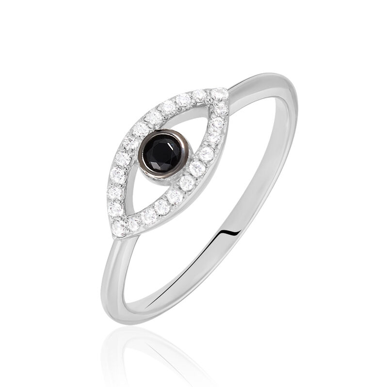 Bague Shemsi Argent œil Ajoure Oxydes - Spannringe Damen | OROVIVO
