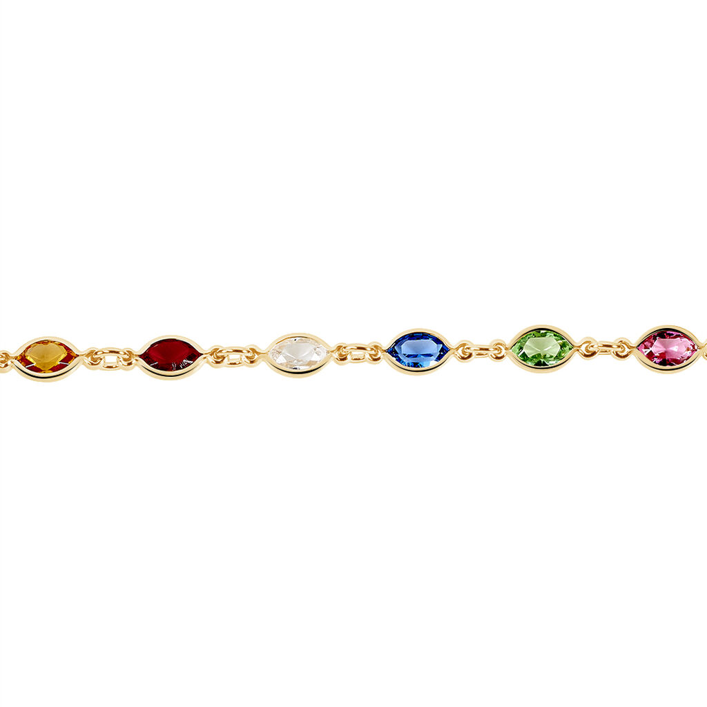 ILVAAE 1 Damen Armband Vergoldet 750 Kristall Multicolour