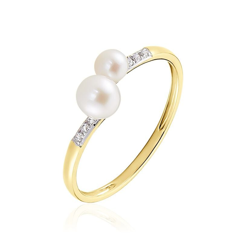 Bague Primo Or Jaune Perle De Culture Oxyde De Zirconium - Spannringe Damen | OROVIVO