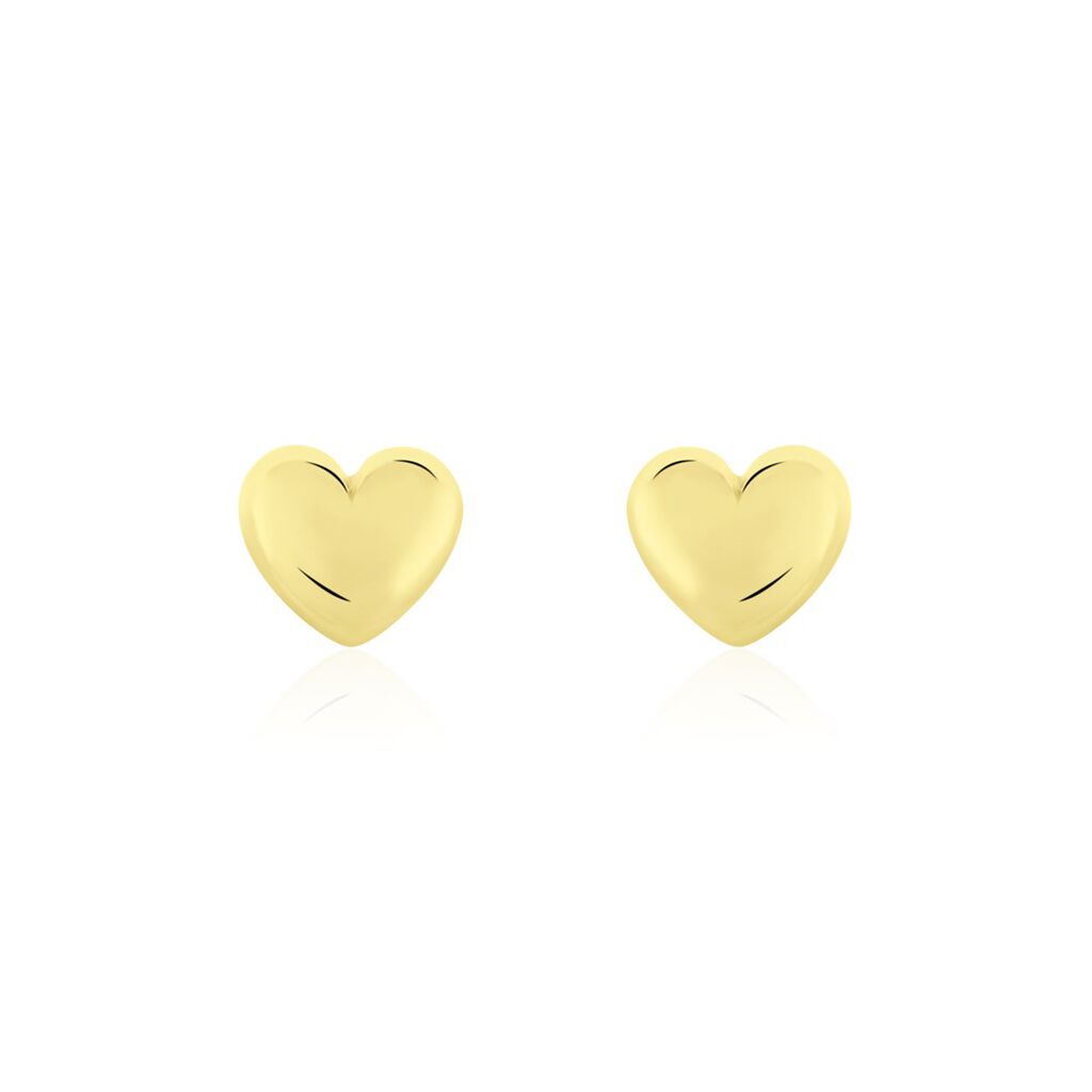 Ohrstecker Silber 925 Gold vergoldet Herz, Ohrstecker ohne Stein