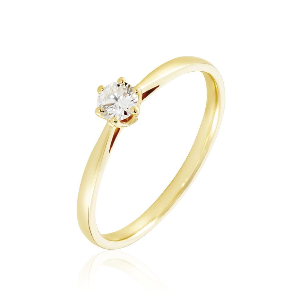Monopoli Damen Ring Gold 750 (18 Karat) Diamant Wei&szlig; 0,26 ct