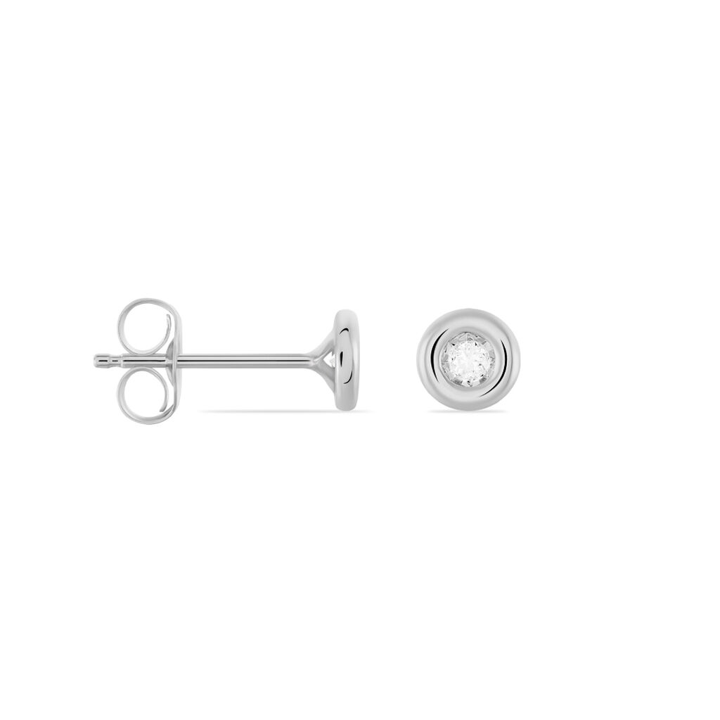 Damen Ohrstecker Weißgold 375 Diamant 0,05ct Perpignan 5,00mm  - Ohrstecker Damen | OROVIVO