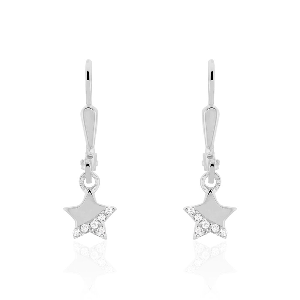 Kinder Ohrhänger Silber 925 Zirkonia Stern - Ohrhänger Kinder | OROVIVO