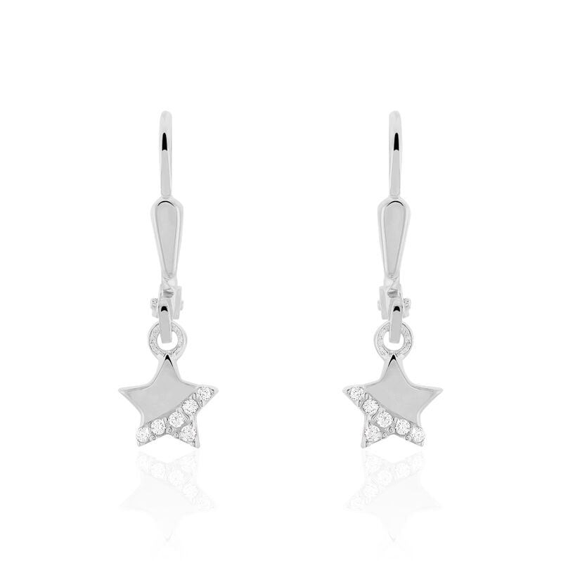 Kinder Ohrhänger Silber 925 Zirkonia Stern - Ohrhänger Kinder | OROVIVO