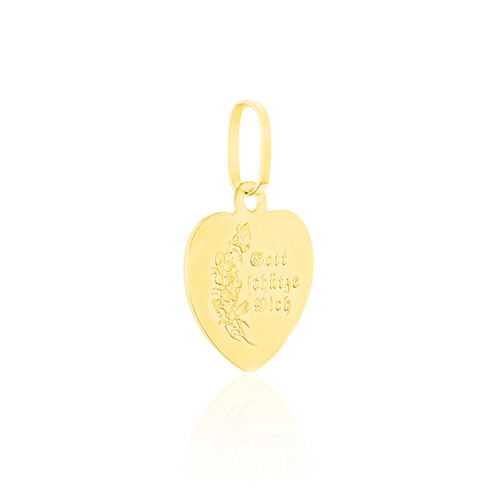 Kettenanhänger Gold 333 Schutzengel Herz - Herzanhänger Kinder | OROVIVO