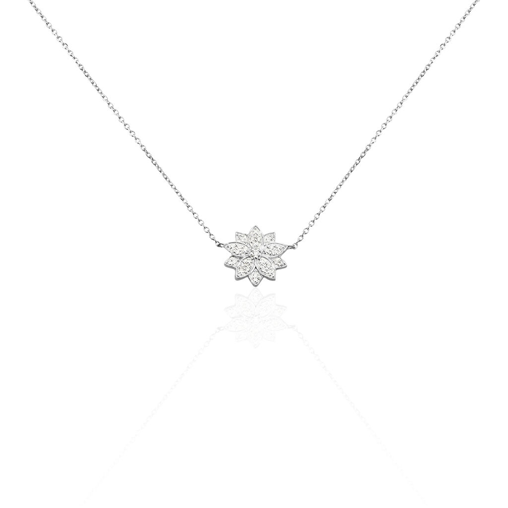 Collier Or Weiss Norria Forme Fleur Diam - Spannringe Damen | OROVIVO
