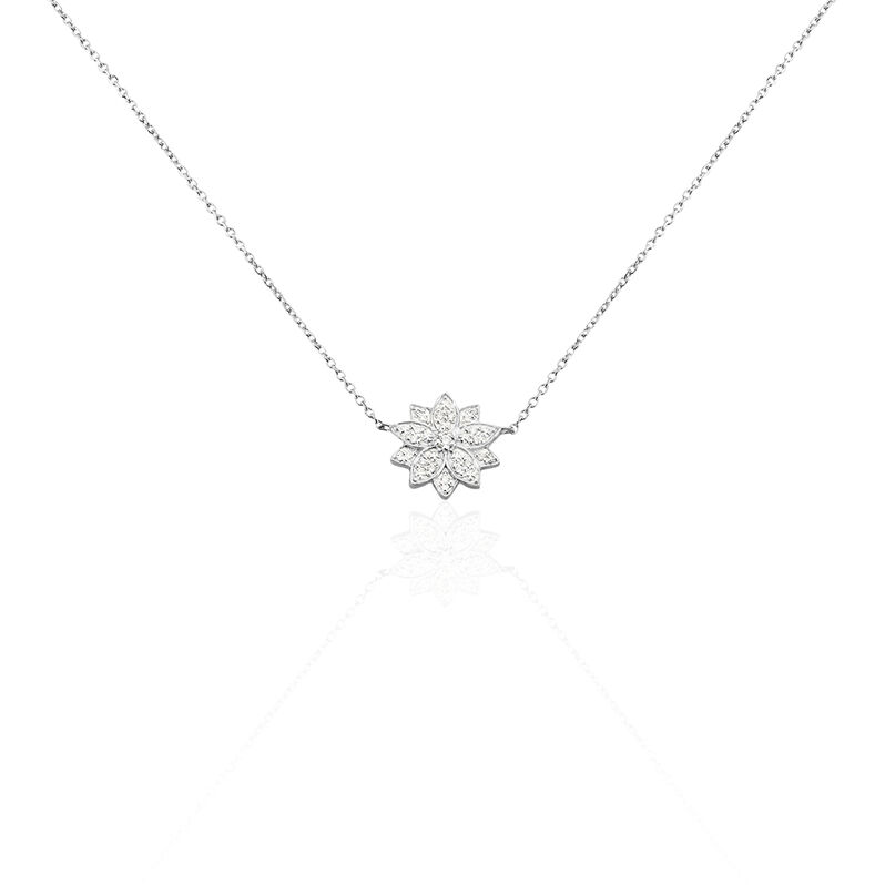 Collier Or Weiss Norria Forme Fleur Diam - Spannringe Damen | OROVIVO