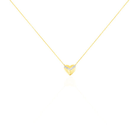 Damen Halskette Gold 375 Diamanten 0,035ct Herz - Halsketten Damen | OROVIVO