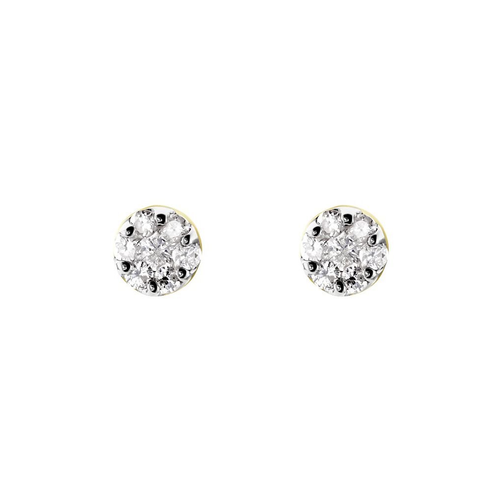 Bloom Damen Ohrstecker Gold 375 (9 Karat) Diamant Weiß 0,09 ct Kreis - Ohrstecker Damen | OROVIVO