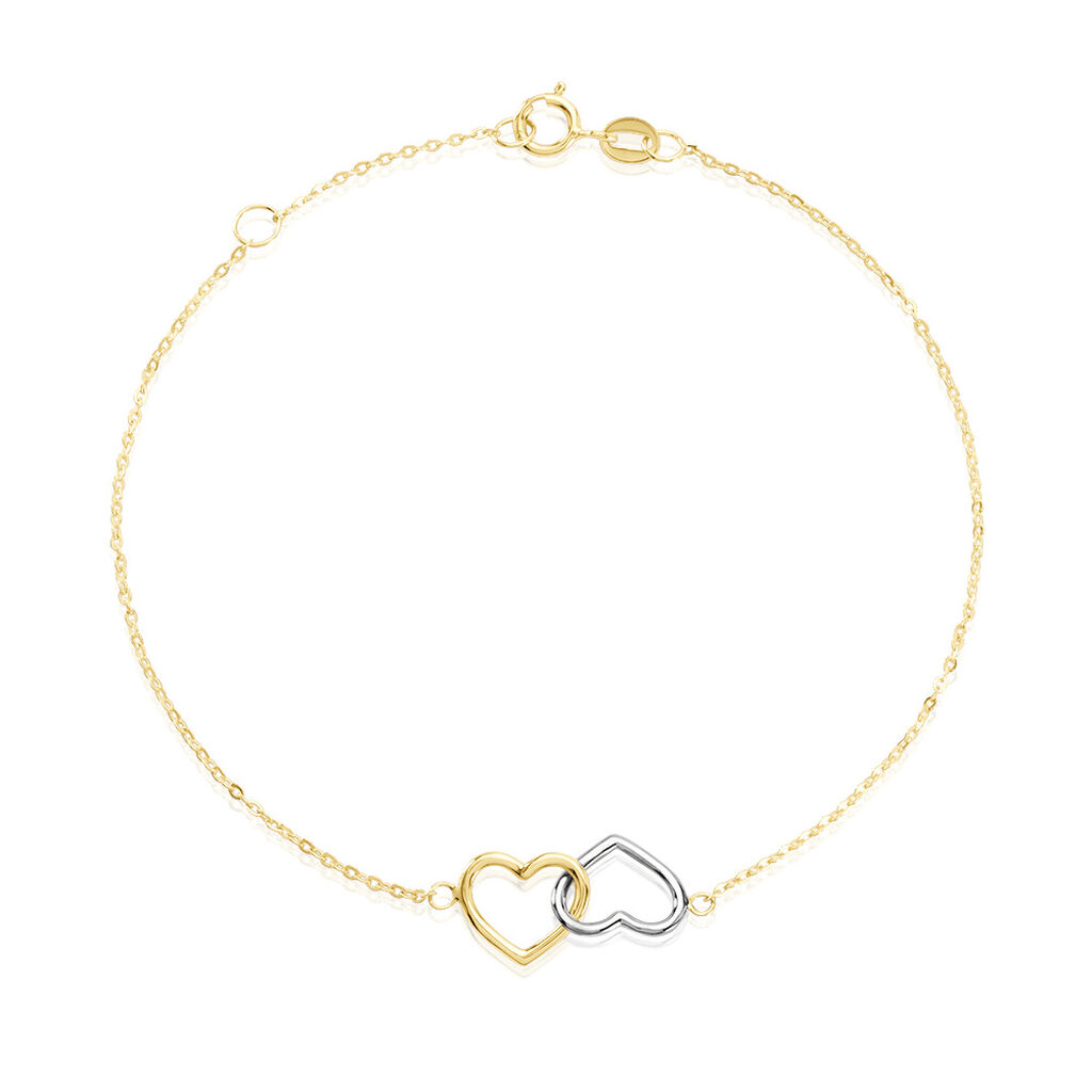 Damen Armband Gold Bicolor Gelb/Silber 375 1,9cm, Armband ohne Stein