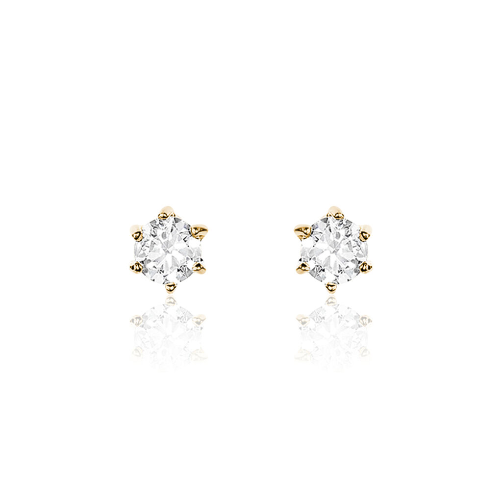 YLÉNA 1 Damen Ohrstecker Vergoldet Zirkonia Weiß 0,2 ct - Ohrstecker Damen | OROVIVO