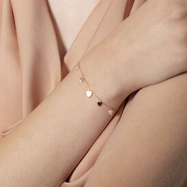 Damen Charmarmband Gold 375 Zirkonia Perlmutt Herz - Charmarmbänder Damen | OROVIVO
