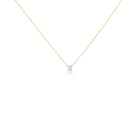 Damen Collier Gold 375 Diamant 0,07ct Viereck Illusion Pastille - Halsketten Damen | OROVIVO