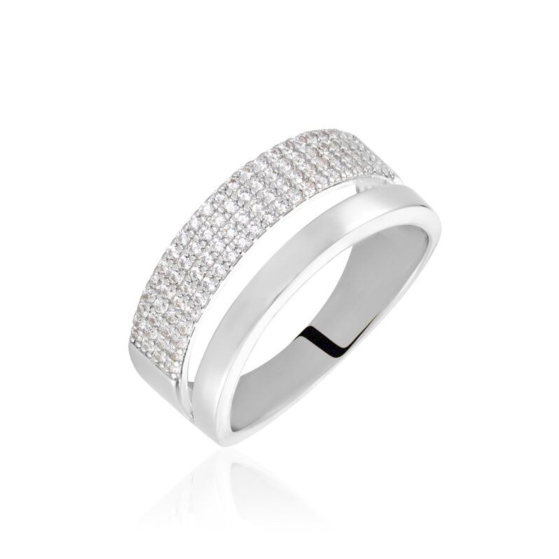 ROSSANA Damen Ring Silber 925 Zirkonia Wei&szlig; B 8,1 mm - Ringe mit Stein Damen | OROVIVO